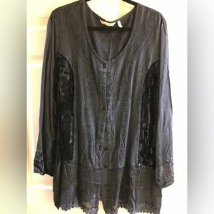 Soft Surroundings Woman’s Embroidered Lace Jacket Top Size 2x